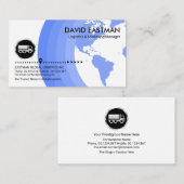 Global Blue Layers Silver Truck Logistics Driver Visitekaartje (Voorkant / Achterkant)