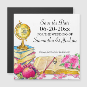 Global Chic Wedding Save the Date Magnetic Card Magnetische Uitnodiging