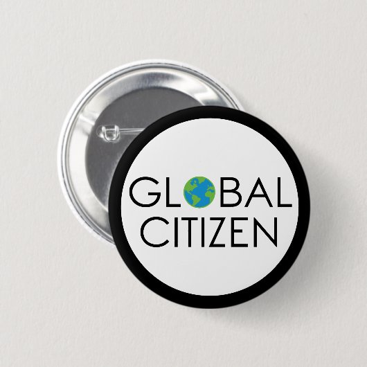 Global Citizen Button. Ronde Button 5,7 Cm (Voorkant /achterkant)
