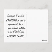 Global Cruise Lovers Club | Officiële post Kaart (Achterkant)