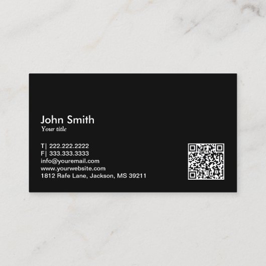 Global Digital Finger Touch QR-code Visitekaartje (Achterkant)