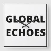 Global Echoes Clock Vierkante Klok (Voorkant)