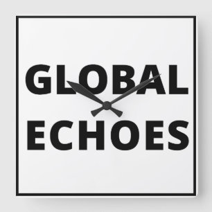 Global Echoes Clock Vierkante Klok