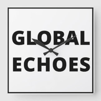 Global Echoes Clock Vierkante Klok