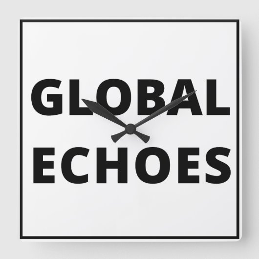 Global Echoes Clock Vierkante Klok (Voorkant)