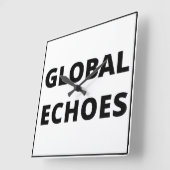 Global Echoes Clock Vierkante Klok (Hoek)
