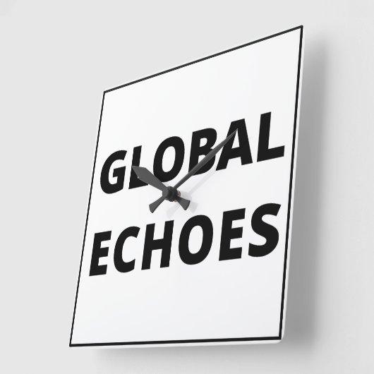 Global Echoes Clock Vierkante Klok (Hoek)