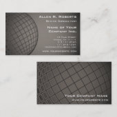 Global Elegance Earth Wereldbol Silver Brown Moder Visitekaartje (Voorkant / Achterkant)