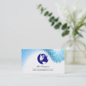 Global Executive Visitekaartje (Blue Wereldbol v2) (Staand voorkant)