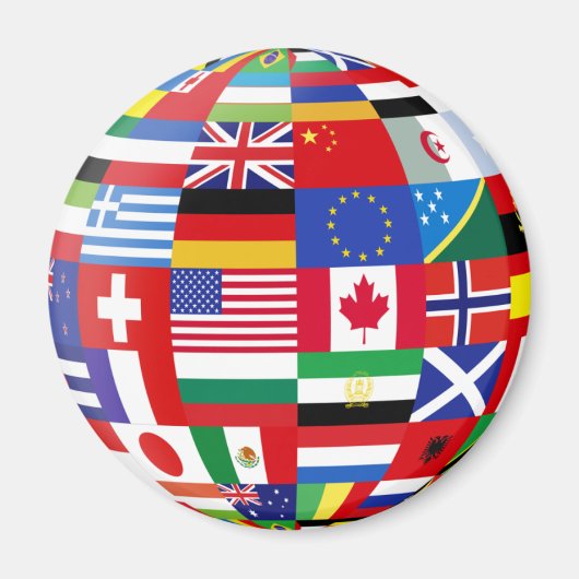 Global Flags Fridge Magnet (Voorkant)