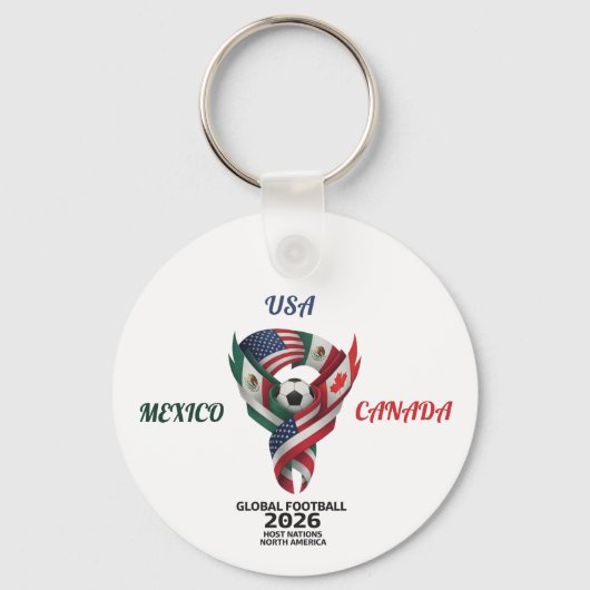 Global Football 2026 Keychain| Mexico USA Canada Sleutelhanger (Achterkant)