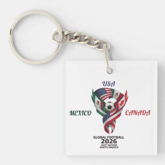 Global Football 2026 Keychain| Mexico USA Canada  Sleutelhanger (voorkant)