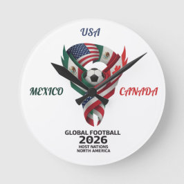 Global Football North America 2026 Wall Clock Ronde Klok