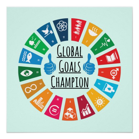 Global Goals Champion United Nations SDGs 2030 Perfect Poster (Voorkant)