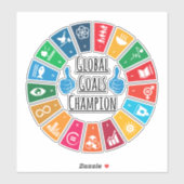 Global Goals Champion United Nations SDGs 2030 Sticker (Vel)