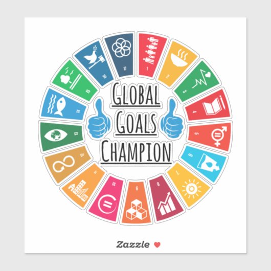Global Goals Champion United Nations SDGs 2030 Sticker (Vel)