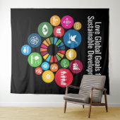 Global Goals Poster zinvolle gepersonaliseerde ges Wandkleed (In Situ (horizontaal))