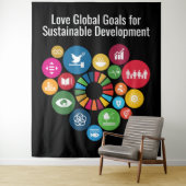 Global Goals Poster zinvolle gepersonaliseerde ges Wandkleed (In situ)