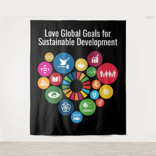 Global Goals Poster zinvolle gepersonaliseerde ges Wandkleed