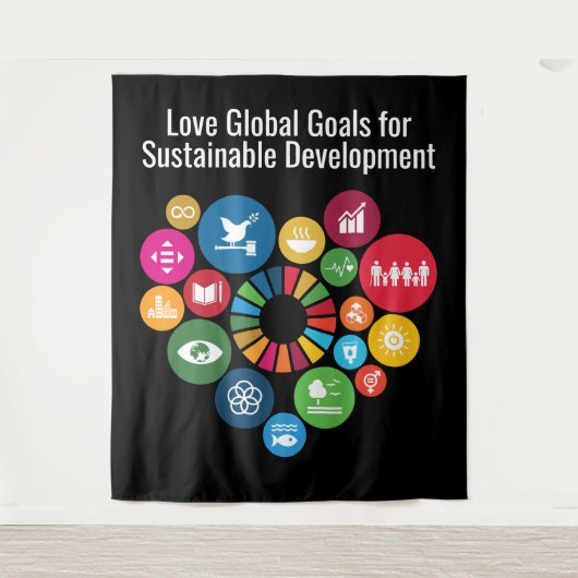 Global Goals Poster zinvolle gepersonaliseerde ges Wandkleed (Voorkant)