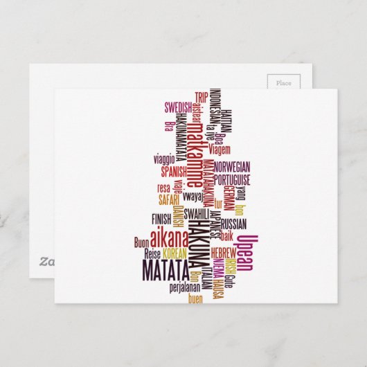 Global Groove: Hakuna Matata in elke taal Briefkaart (Voorkant / Achterkant)