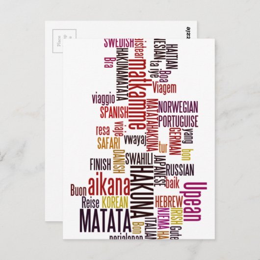 Global Groove: Hakuna Matata in elke taal Briefkaart (Voorkant / Achterkant)