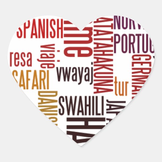 Global Groove: Hakuna Matata in elke taal Hart Sticker (Voorkant)