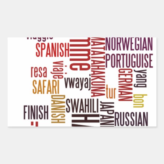 Global Groove: Hakuna Matata in elke taal Rechthoekige Sticker (Voorkant)
