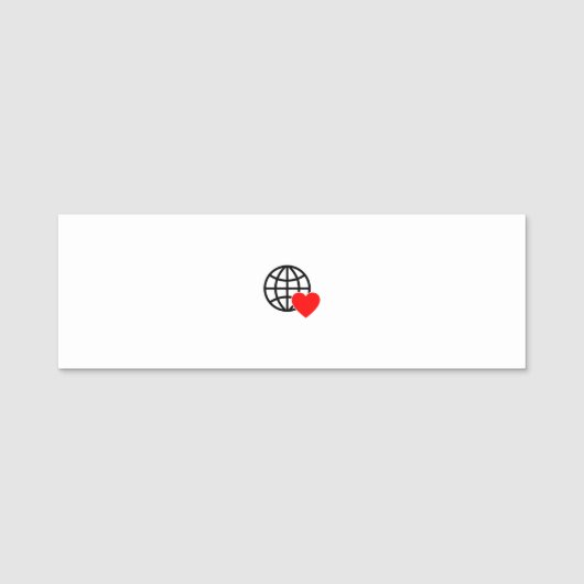 Global Heart Connection Aangepaste Naamlabel Naamplaatje (Voorkant)