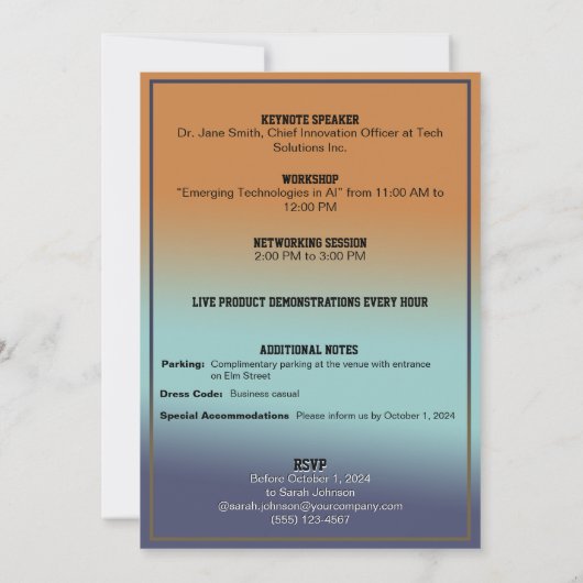 Global Innovations Tech Expo Invitation Kaart (Achterkant)