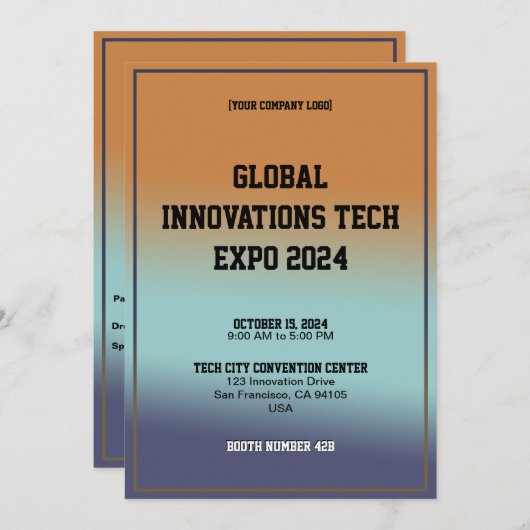 Global Innovations Tech Expo Invitation Kaart (Voorkant / Achterkant)