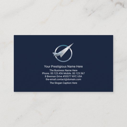 Global Layers Silver Sunlight Aviation Transport Visitekaartje (Achterkant)