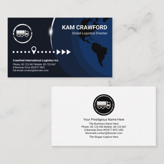 Global Layers Silver Sunlight Logistics Transport  Visitekaartje (Voorkant / Achterkant)