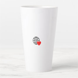 Global Love Latte Mok | Minimalistisch Hartontwerp