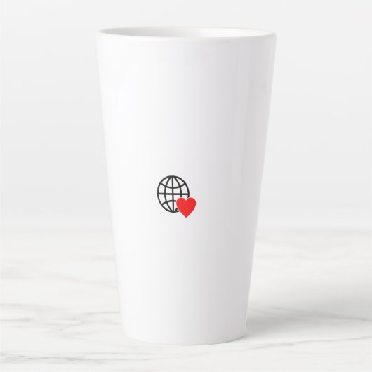 Global Love Latte Mok | Minimalistisch Hartontwerp (Voorkant)
