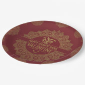 Global Luxe Happy Valentine's Day: Red & Gold Adi  Papieren Bordje (Gekanteld)