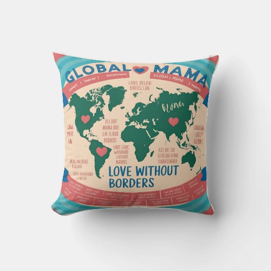 Global Mama: Liefde zonder Grenzen Kussen (Voorkant)