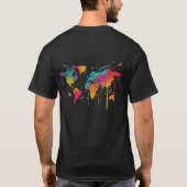 Global Palette T-shirt: Meerkleurige Wereldkaart a T-shirt (Achterkant)