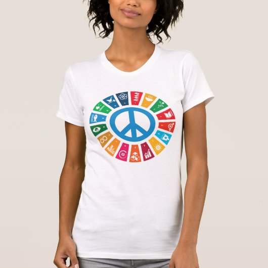 Global Peace Sustainability Goals Inspirerend T-shirt (Voorkant)
