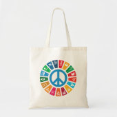 Global Peace Sustainability Goals Inspirerend Tote Bag (Voorkant)