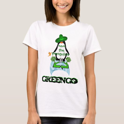 Global Penguin, GreenGo Red de pinguïns T-shirt (Voorkant)