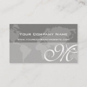 Global Professional Elegant Monogram Wereldkaart Visitekaartje (Achterkant)
