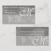 Global Professional Elegant Monogram Wereldkaart Visitekaartje (Voorkant / Achterkant)