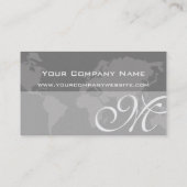 Global Professional Elegant Monogram Wereldkaart Visitekaartje (Achterkant)