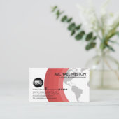 Global Red Layers Gray Earth Logistics Transport Visitekaartje (Staand voorkant)