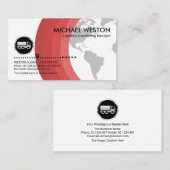 Global Red Layers Gray Earth Logistics Transport Visitekaartje (Voorkant / Achterkant)