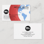 Global Red Layers Silver Truck Logistics Driver Visitekaartje (Voorkant / Achterkant)