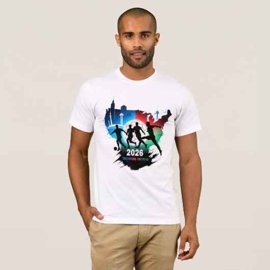 Global Soccer 2026 Three Nations. One Dream. T-shirt (Voorkant volledig)