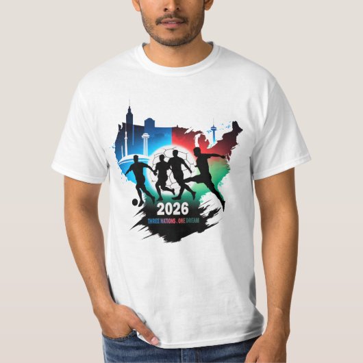 Global Soccer 2026 Three Nations. One Dream. T-shirt (Voorkant)