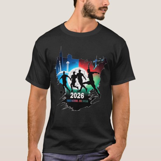 Global Soccer 2026 Three Nations. One Dream. T-shirt (Voorkant)